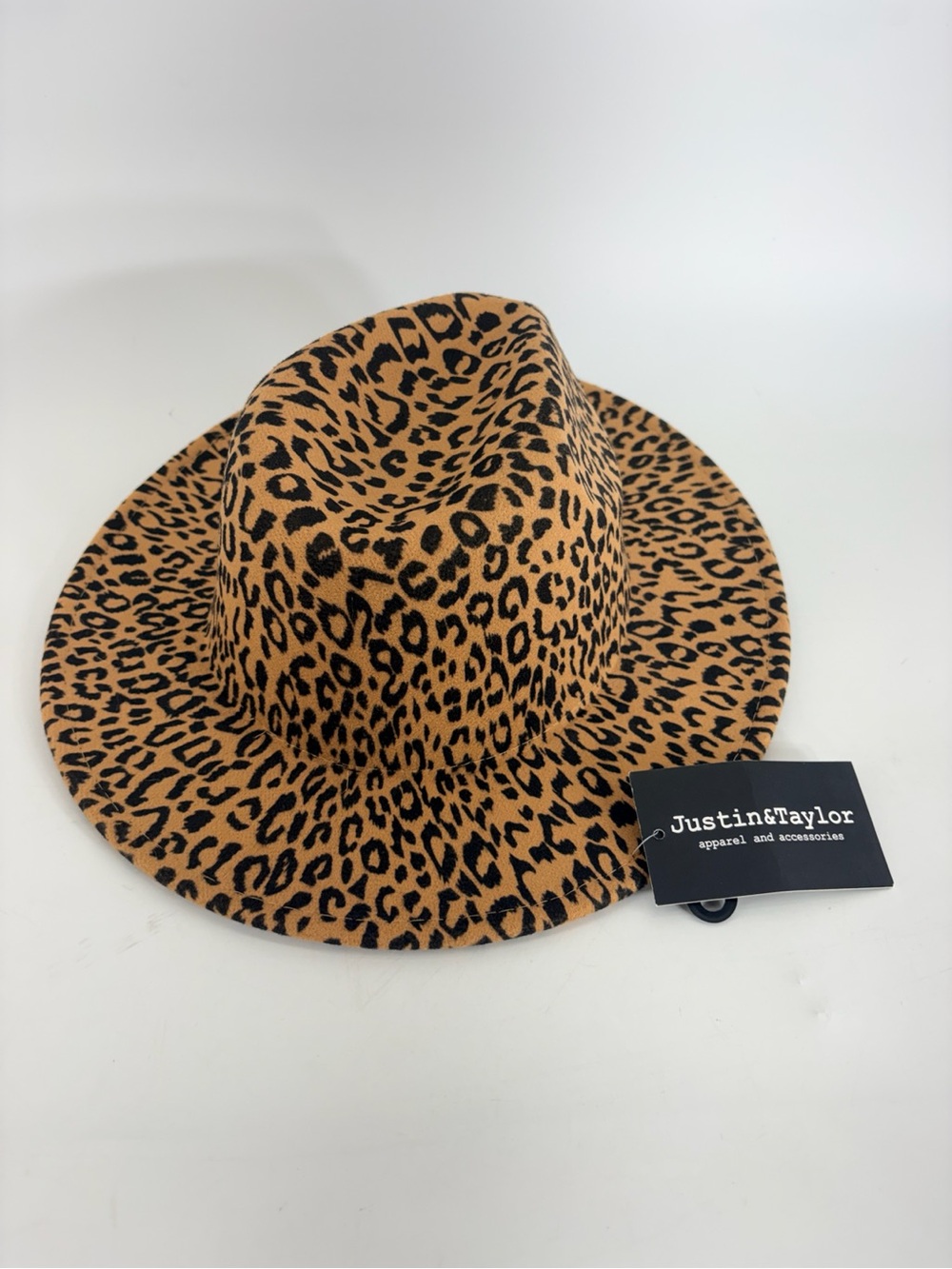 Just...Taylor Leopard Print Fedora in Tan and Black